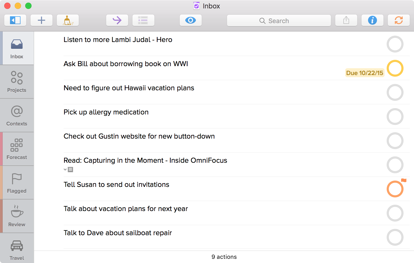 using omnifocus