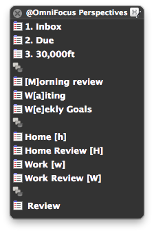 OmniFocus Perspectives in KeyboardMaestro
