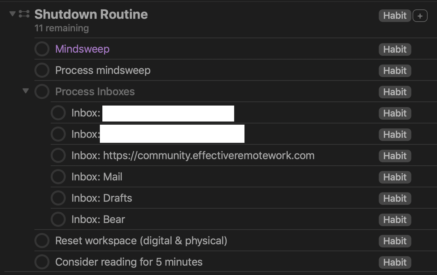 Screenshot showing the Shutdown Routine project.